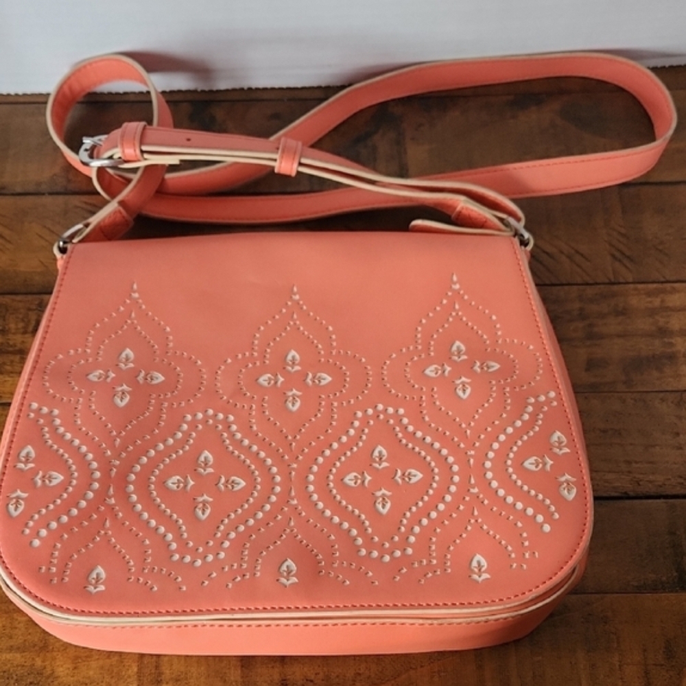 Vera Bradley Coral Laser Cut Embossed Crossbody Bag